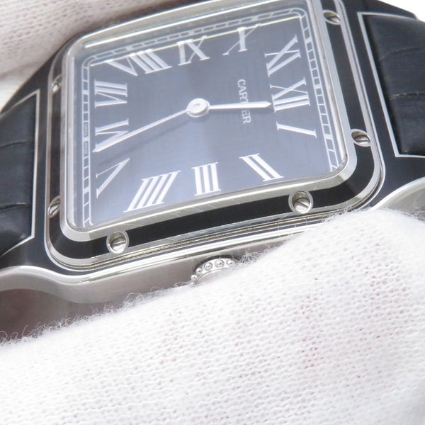 カルティエ サントス デュモン LM WSSA0046 Cartier 腕時計 黒文字盤 手巻き