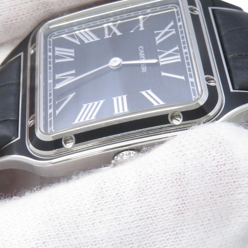 カルティエ サントス デュモン LM WSSA0046 Cartier 腕時計 黒文字盤 手巻き