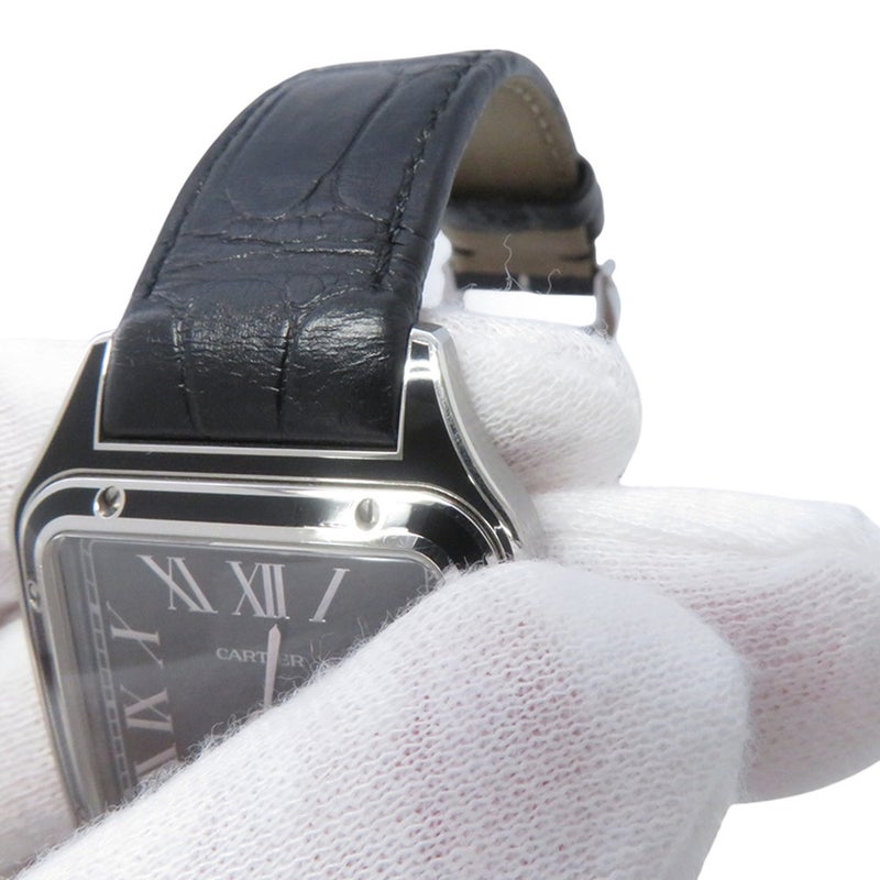 カルティエ サントス デュモン LM WSSA0046 Cartier 腕時計 黒文字盤 手巻き