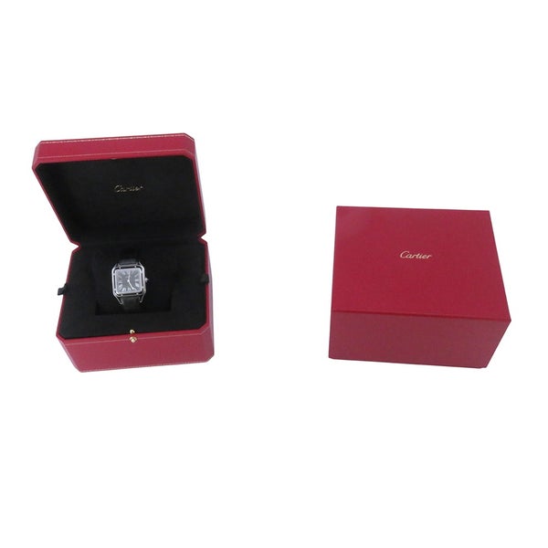 カルティエ サントス デュモン LM WSSA0046 Cartier 腕時計 黒文字盤 手巻き