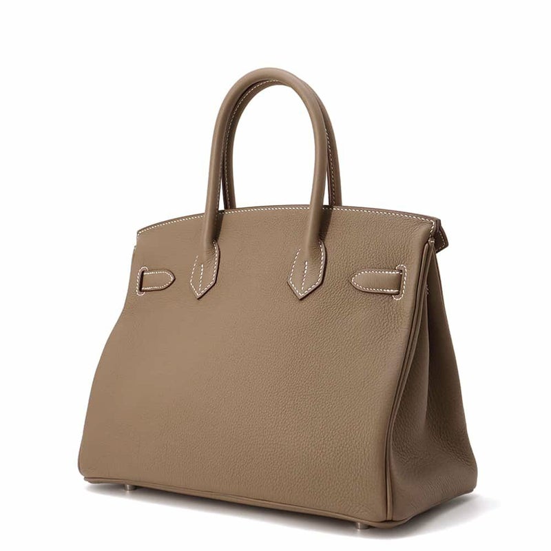 エルメス バーキン30 エトゥープ/シルバー金具 トゴ W刻印 HERMES Birkin ハンドバッグ