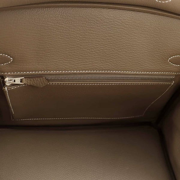 エルメス バーキン30 エトゥープ/シルバー金具 トゴ W刻印 HERMES Birkin ハンドバッグ