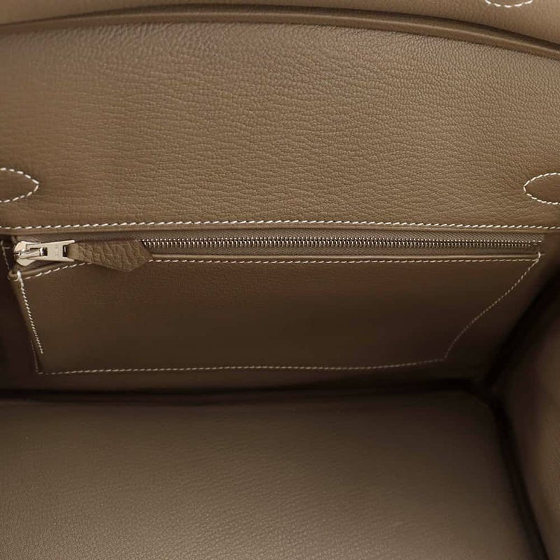 エルメス バーキン30 エトゥープ/シルバー金具 トゴ W刻印 HERMES Birkin ハンドバッグ