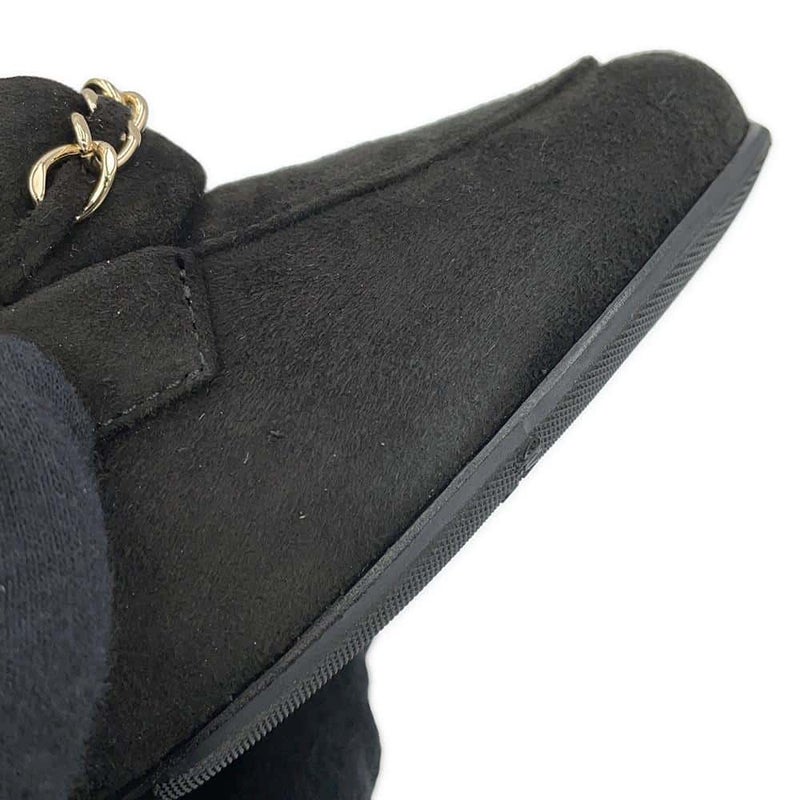 シャネル ローファー ココマーク チェーン スエード レディースサイズ37C G32955 CHANEL 靴 黒