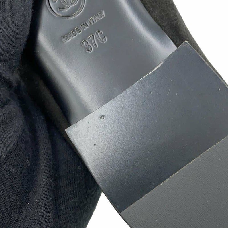シャネル ローファー ココマーク チェーン スエード レディースサイズ37C G32955 CHANEL 靴 黒