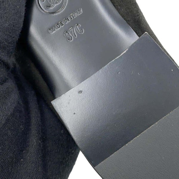 シャネル ローファー ココマーク チェーン スエード レディースサイズ37C G32955 CHANEL 靴 黒