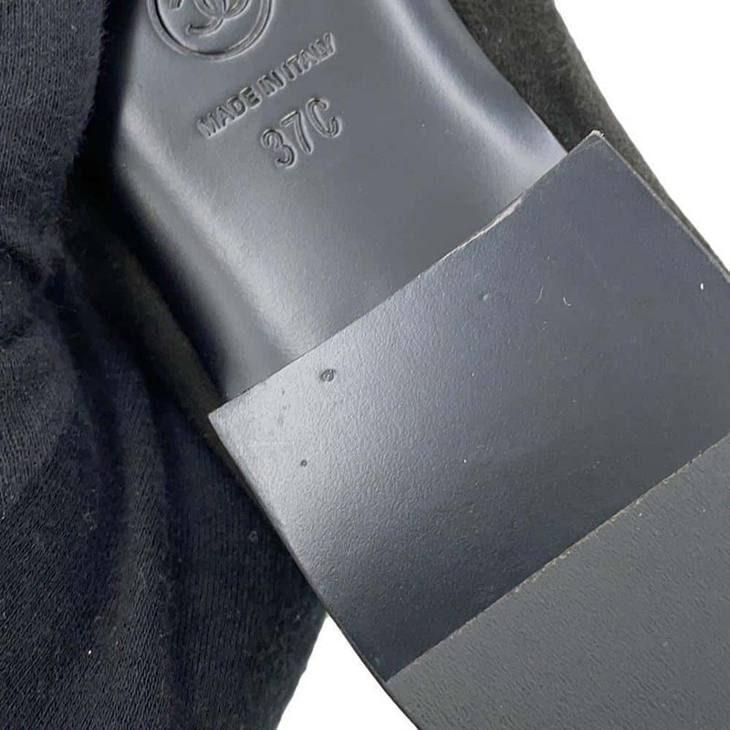 シャネル ローファー ココマーク チェーン スエード レディースサイズ37C G32955 CHANEL 靴 黒