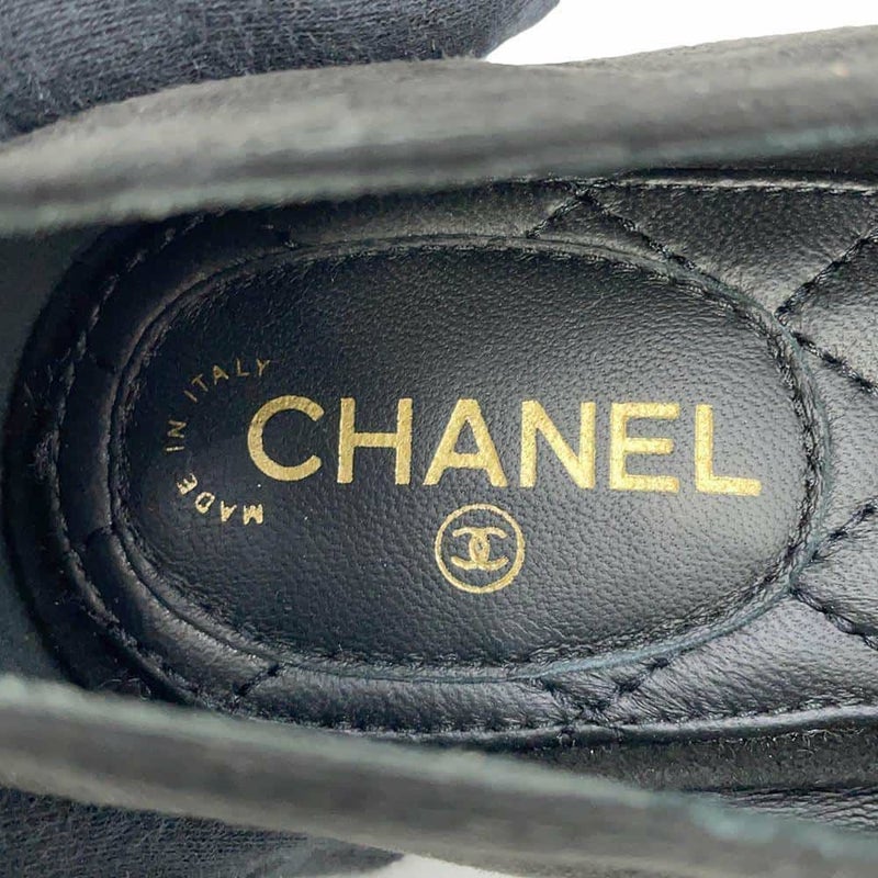 シャネル ローファー ココマーク チェーン スエード レディースサイズ37C G32955 CHANEL 靴 黒