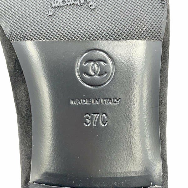 シャネル ローファー ココマーク チェーン スエード レディースサイズ37C G32955 CHANEL 靴 黒