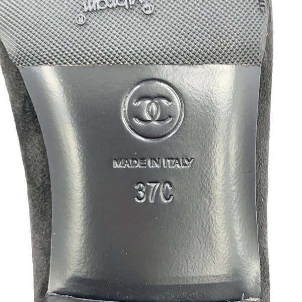 シャネル ローファー ココマーク チェーン スエード レディースサイズ37C G32955 CHANEL 靴 黒