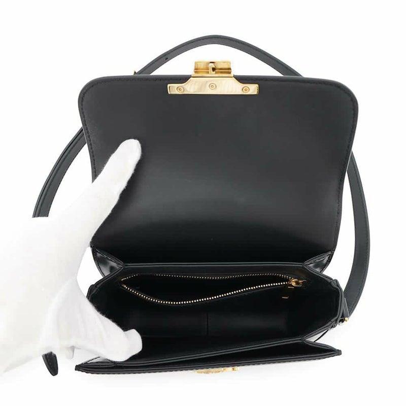 セリーヌ ショルダーバッグ ティーン トリオンフ シャイニーカーフレザー 188423 CELINE 黒