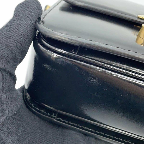 セリーヌ ショルダーバッグ ティーン トリオンフ シャイニーカーフレザー 188423 CELINE 黒