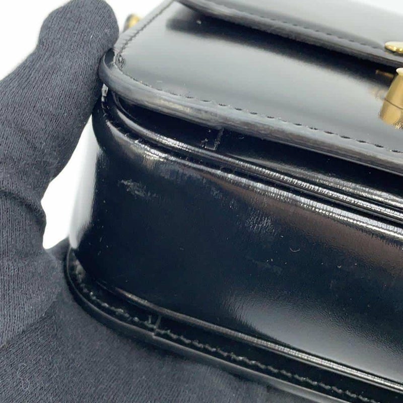 セリーヌ ショルダーバッグ ティーン トリオンフ シャイニーカーフレザー 188423 CELINE 黒