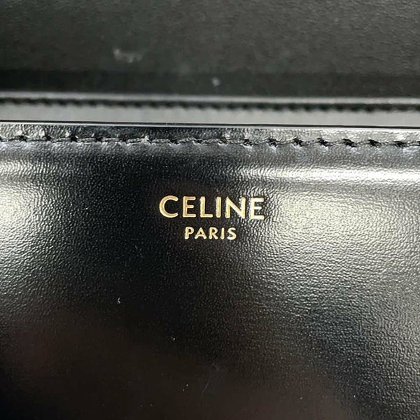 セリーヌ ショルダーバッグ ティーン トリオンフ シャイニーカーフレザー 188423 CELINE 黒