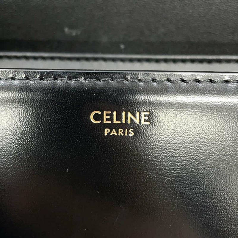 セリーヌ ショルダーバッグ ティーン トリオンフ シャイニーカーフレザー 188423 CELINE 黒