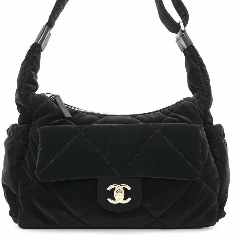 シャネル ショルダーバッグ ボウリングバッグ ココマーク ナイロン AS5054 CHANEL 黒