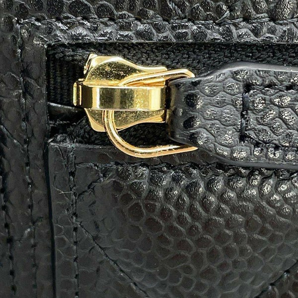 シャネル 三つ折り財布 クラシック スモール フラップ ウォレット キャビアスキン AP0231 CHANEL 黒