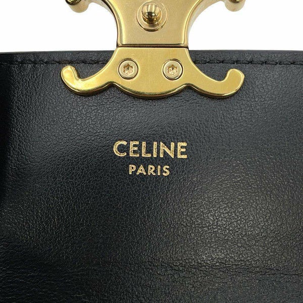 セリーヌ カードケース トリオンフ フラップ付きカードホルダー シャイニーカーフレザー 10I583 CELINE 名刺入れ 黒 財布