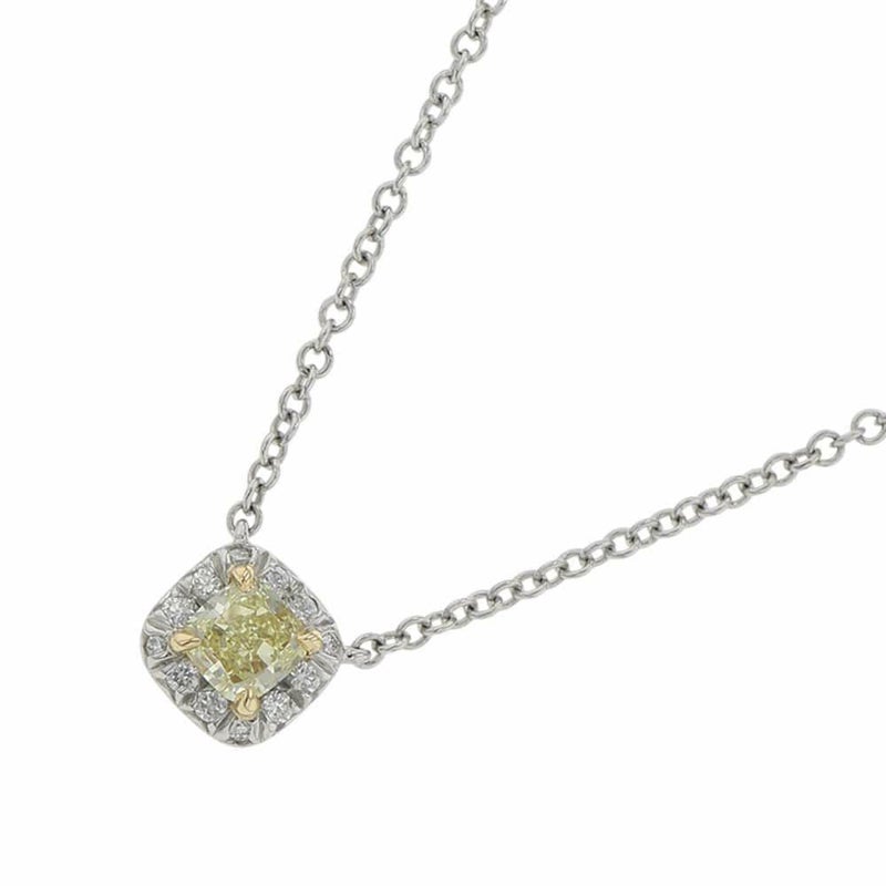 ティファニー ネックレス ソレスト イエローダイヤモンド 0.21ct Pt950プラチナ Tiffany&Co. ジュエリー 鑑定書付き