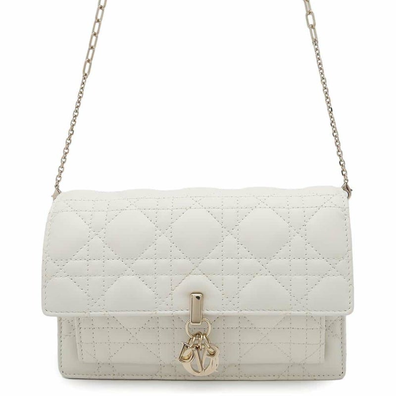 ディオール チェーンショルダーバッグ My Dior デイリーチェーンポーチ カナージュ ラムスキン S0937ONMJ 白