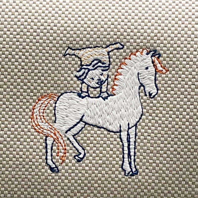 エルメス ポーチ ブリッド・ア・ブラックGM カブリオル グリスペール/シルバー金具 キャンバス HERMES