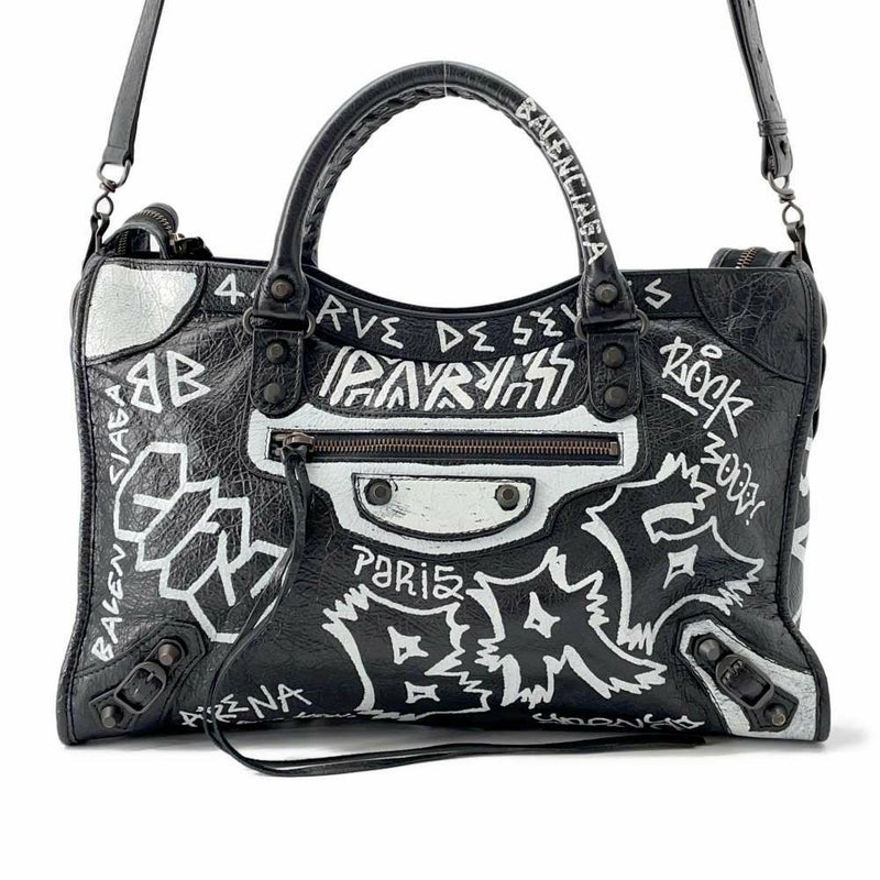 バレンシアガ ハンドバッグ クラシック・グラフィティ ザ・シティ  505550 BALENCIAGA 2wayショルダー 黒