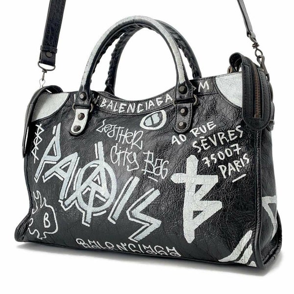 バレンシアガ ハンドバッグ クラシック・グラフィティ ザ・シティ  505550 BALENCIAGA 2wayショルダー 黒