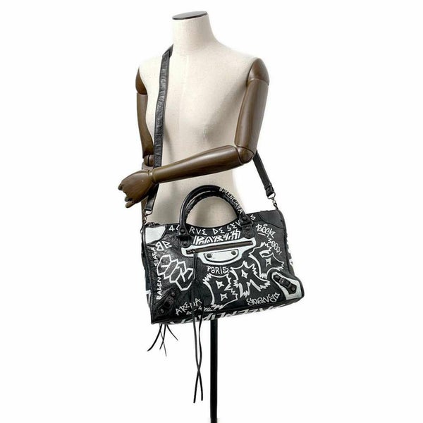 バレンシアガ ハンドバッグ クラシック・グラフィティ ザ・シティ  505550 BALENCIAGA 2wayショルダー 黒