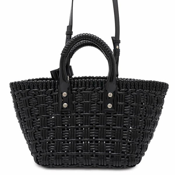 バレンシアガ ハンドバッグ ビストロ XS パテントレザー 671342 BALENCIAGA 2wayショルダーバッグ バスケットバッグ 黒