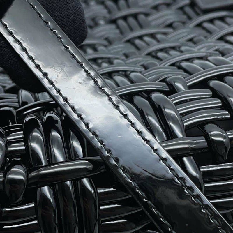 バレンシアガ ハンドバッグ ビストロ XS パテントレザー 671342 BALENCIAGA 2wayショルダーバッグ バスケットバッグ 黒