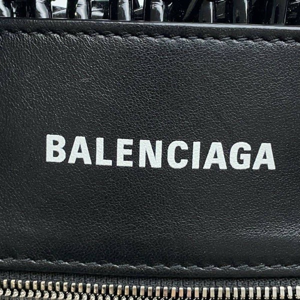 バレンシアガ ハンドバッグ ビストロ XS パテントレザー 671342 BALENCIAGA 2wayショルダーバッグ バスケットバッグ 黒