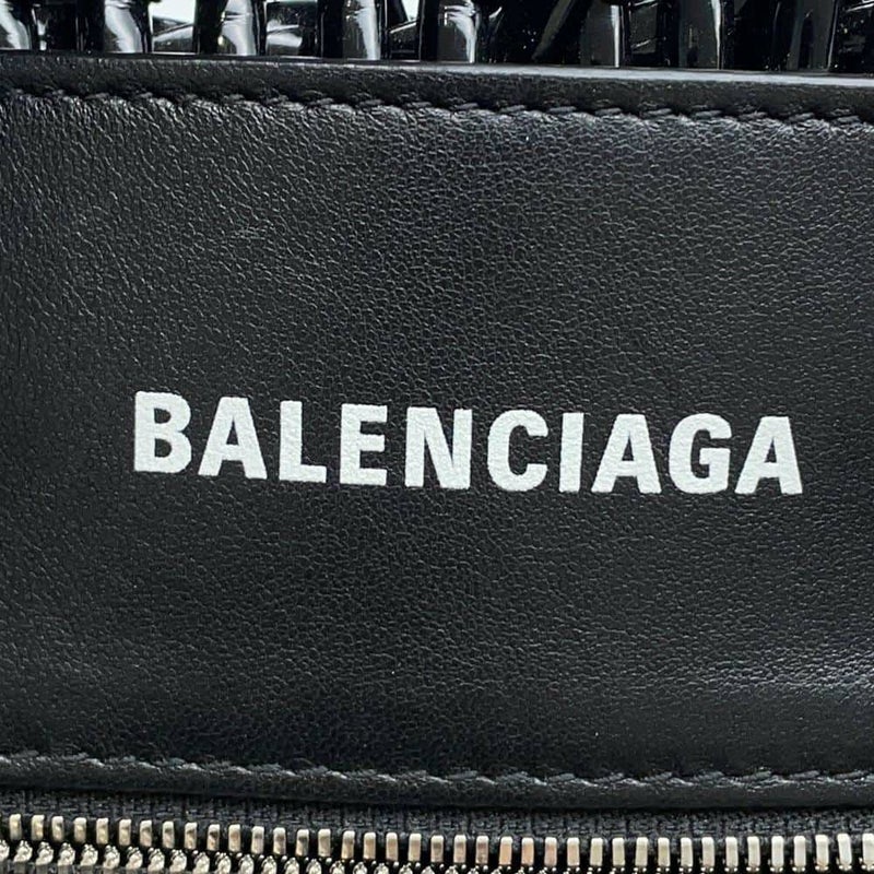 バレンシアガ ハンドバッグ ビストロ XS パテントレザー 671342 BALENCIAGA 2wayショルダーバッグ バスケットバッグ 黒