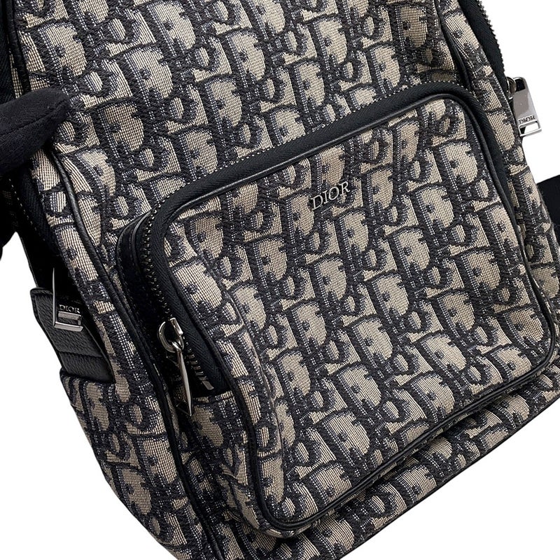 クリスチャン・ディオール ボディバッグ ミニ オブリーク スリングバッグ キャンバス Christian Dior メンズ 黒