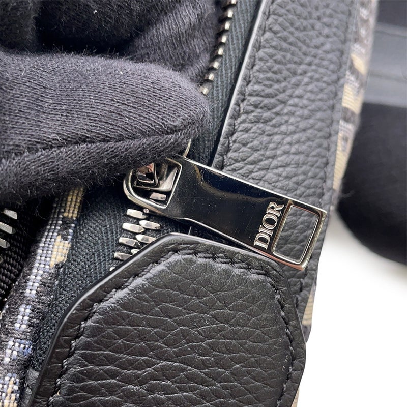 クリスチャン・ディオール ボディバッグ ミニ オブリーク スリングバッグ キャンバス Christian Dior メンズ 黒
