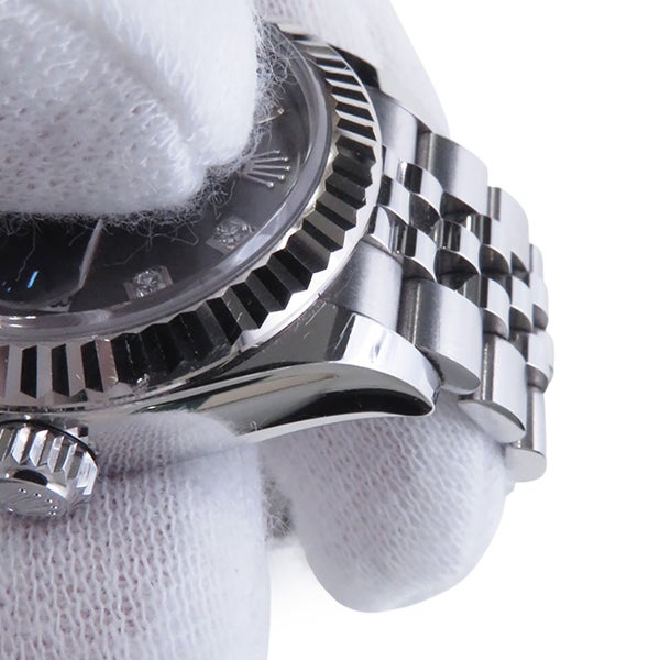 ロレックス レディ デイトジャスト SS/K18WG 279174 ROLEX 腕時計 ダーググレー文字盤 10Pダイヤ
