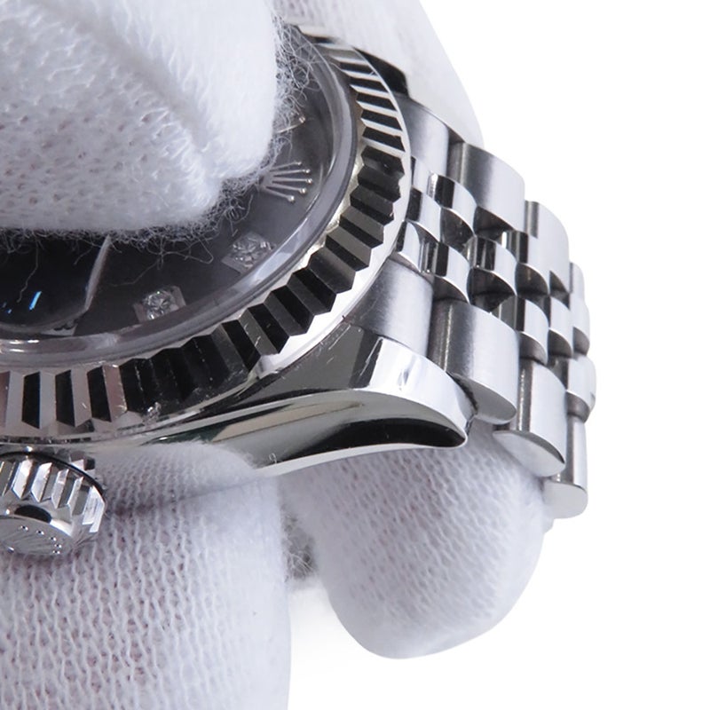 ロレックス レディ デイトジャスト SS/K18WG 279174 ROLEX 腕時計 ダーググレー文字盤 10Pダイヤ