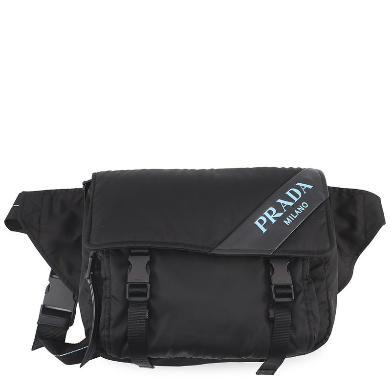 プラダ ショルダーバッグ ロゴ テスートナイロン 1BD157 PRADA メッセンジャーバッグ 黒