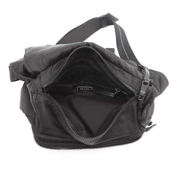 プラダ ショルダーバッグ ロゴ テスートナイロン 1BD157 PRADA メッセンジャーバッグ 黒