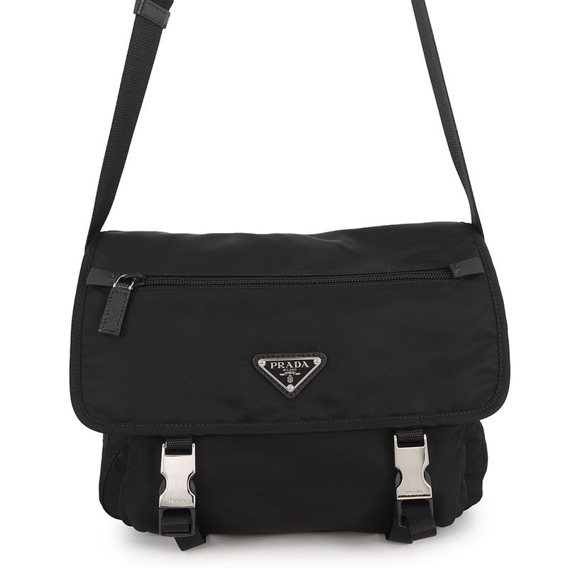プラダ ショルダーバッグ トライアングルロゴ ナイロン PRADA バッグ 黒