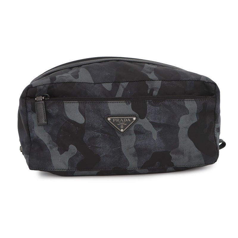 プラダ ポーチ トライアングルロゴ カモフラージュ 2NA029 PRADA バッグ メンズ 黒