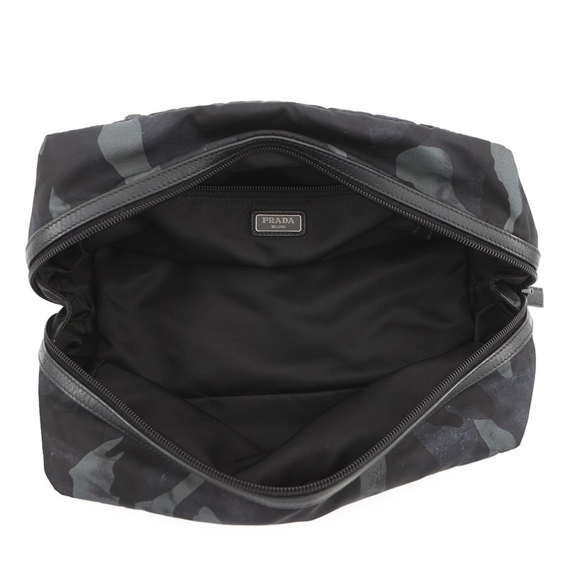 プラダ ポーチ トライアングルロゴ カモフラージュ 2NA029 PRADA バッグ メンズ 黒