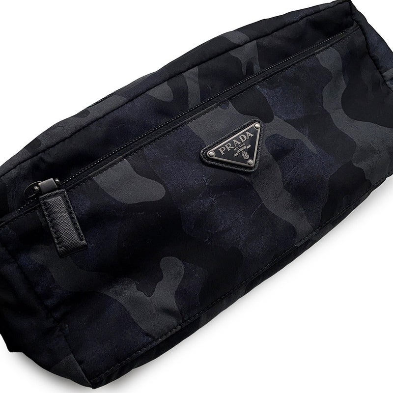 プラダ ポーチ トライアングルロゴ カモフラージュ 2NA029 PRADA バッグ メンズ 黒