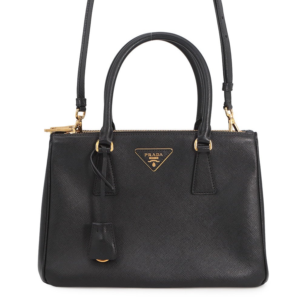 PRADA サフィアーノ ガレリア ブラック ハンドバッグ ショルダー R29 プラダ ハンドバッグ ガレリア サフィアーノ レザー 1BA863 PRADA 2way