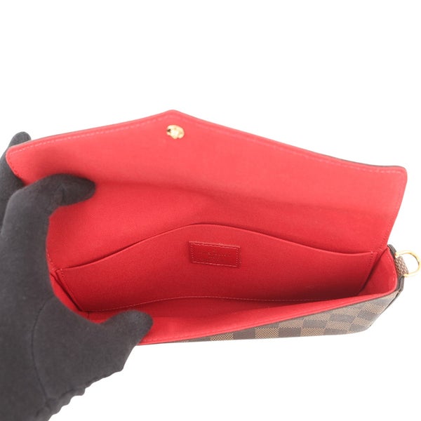 ルイヴィトン チェーンウォレット ダミエ・エベヌ ポシェット・フェリシー N40492 LOUIS VUITTON