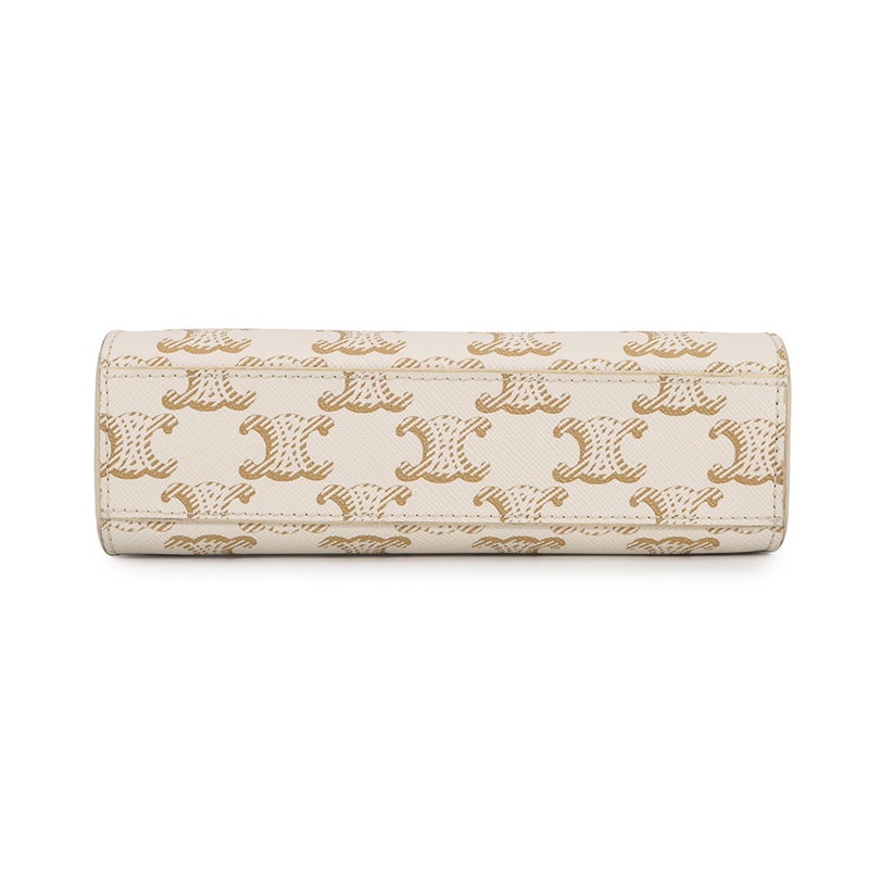 セリーヌ ハンドバッグ トリオンフ ミニ バーティカル カバ PVC/レザー 194372 CELINE 2wayショルダーバッグ 白