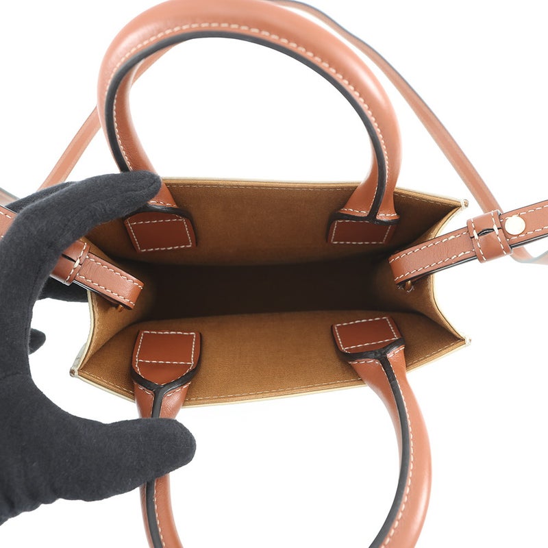 セリーヌ ハンドバッグ トリオンフ ミニ バーティカル カバ PVC/レザー 194372 CELINE 2wayショルダーバッグ 白