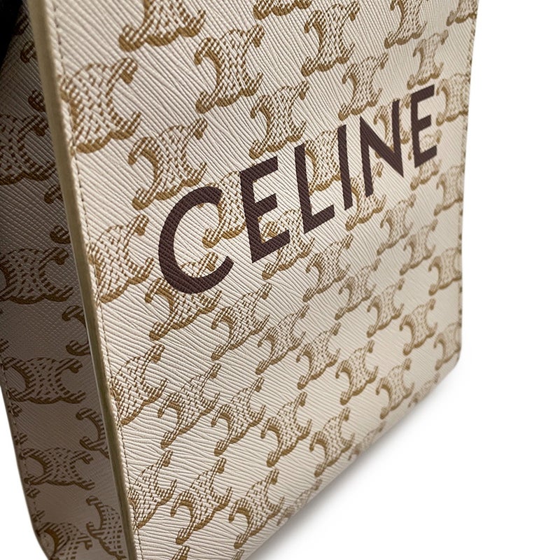 セリーヌ ハンドバッグ トリオンフ ミニ バーティカル カバ PVC/レザー 194372 CELINE 2wayショルダーバッグ 白
