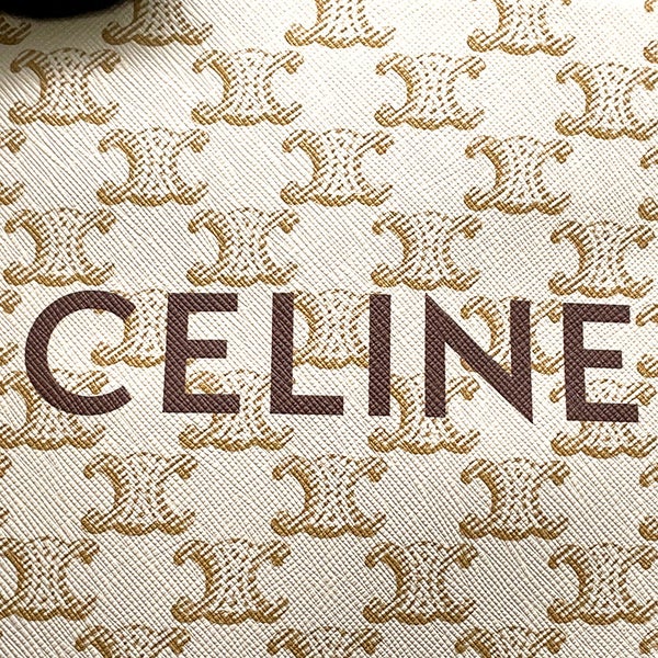 セリーヌ ハンドバッグ トリオンフ ミニ バーティカル カバ PVC/レザー 194372 CELINE 2wayショルダーバッグ 白