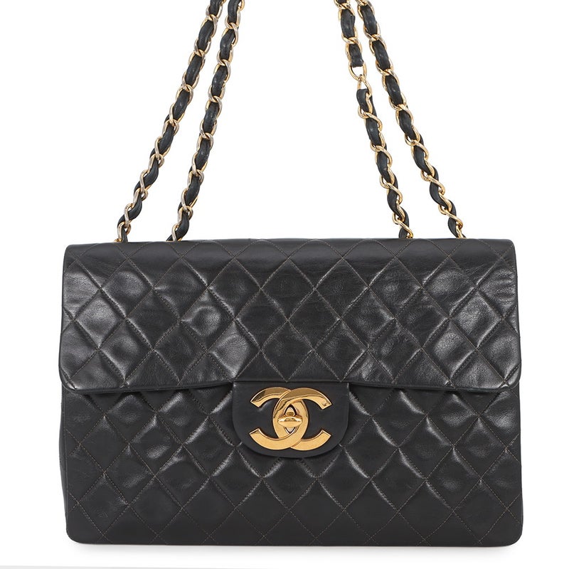 シャネル チェーンショルダーバッグ マトラッセ33 ココマーク ラムスキン Wチェーン  A04412 CHANEL バッグ デカマト 黒
