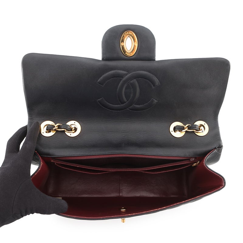 シャネル チェーンショルダーバッグ マトラッセ33 ココマーク ラムスキン Wチェーン  A04412 CHANEL バッグ デカマト 黒